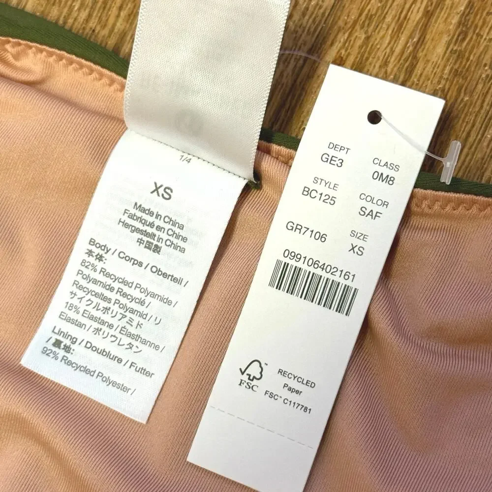 J. Crew Green Curved Waist Cheeky Bikini Bottom Size XS